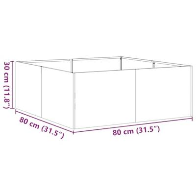 Plantenbak roestig 80x80x30 cm weervast staal
