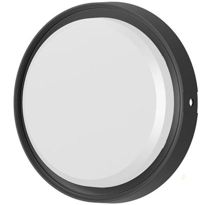 LED Buiten Wandlamp met Bewegingssensor - Brinton LED Bulkhead - 18W 2020lm - IP65 Waterdicht - 865 Helder/Koud Wit 6500K - Rond - Zwart