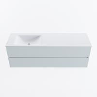 MONDIAZ VICA 150cm badmeubel onderkast Clay 2 lades. Wastafel CLOUD links 1 kraangat, kleur Talc. - thumbnail