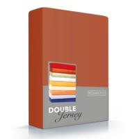 Romanette Double Jersey 100% Katoen 1-pers. Terracotta Hoeslaken 80/90/100 X 200/210/220 - thumbnail