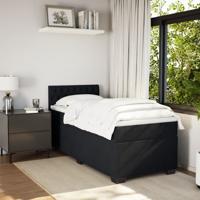 Boxspring met matras fluweel zwart 90x190 cm - thumbnail