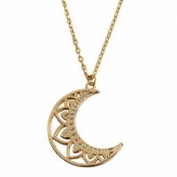 Ketting Maan Mandala - Goudkleurig (22 mm) - thumbnail