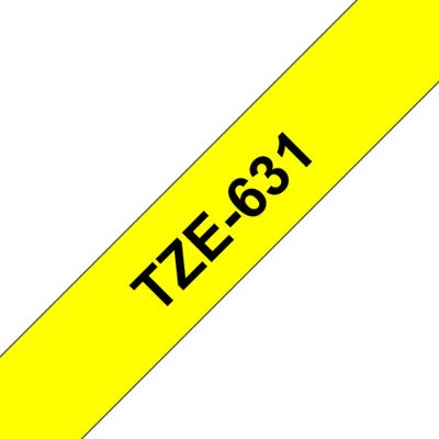Brother Printlintcassette TZE-631 geel/zwart 12 mm - thumbnail