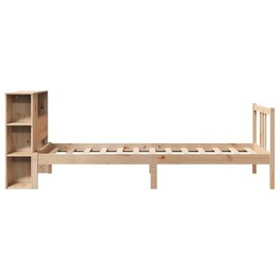 Bed met boekenkast zonder matras massief grenenhout 75x190 cm