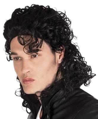 Pruik Popster zwart