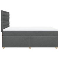 Boxspring met matras stof donkergrijs 140x190 cm - thumbnail