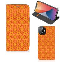 iPhone 12 | iPhone 12 Pro | Hoesje met Magneet | Batik Oranje - thumbnail