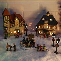 Lichthuis "School" van porselein, Kleurrijk (B/H/D) 12x18x10cm - thumbnail