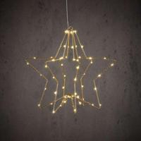Overige Merken Ster hangend 60 leds warm wit 32x30 cm goud - thumbnail