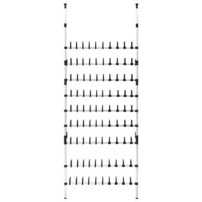VidaXL Schoenenrek met stangen telescopisch aluminium