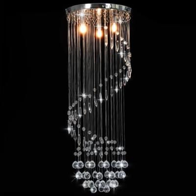 VidaXL Plafondlamp met kristallen kralen spiraal g9 zilverkleurig VidaXL Plafondlamp met kristallen kralen spiraal g9 zilverkleurig