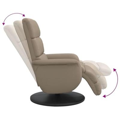 Fauteuil verstelbaar met voetensteun kunstleer cappuccinokleur