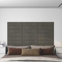 VidaXL Wandpanelen 12 st 1,08 m² 60x15 cm fluweel donkergrijs - thumbnail