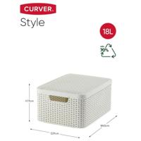 Curver Style Opbergmand met Deksel 18L Wit - thumbnail