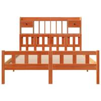Bed met boekenkast zonder matras grenenhout wasbruin 160x200 cm - thumbnail