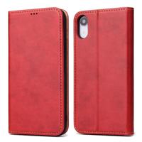 Horizontale Flip PU lederen case voor iPhone XR met houder & kaartsleuven & portemonnee (rood) - thumbnail