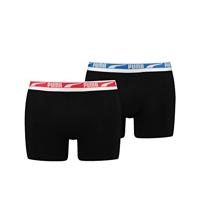 Puma Multi Logo Boxershort 6-Pack Heren Zwart/Rood/Blauw - Maat S - Kleur: Zwart | Soccerfanshop - thumbnail