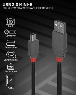 Lindy 36725 5m USB A Mini-USB B Mannelijk Mannelijk Zwart USB-kabel