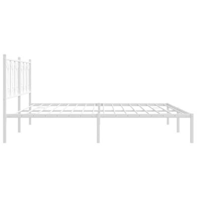 Bedframe met hoofdbord metaal wit 200x200 cm