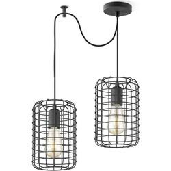 Home sweet home hanglamp Netting 2 lichts - zwart Home sweet home hanglamp Netting 2 lichts - zwart