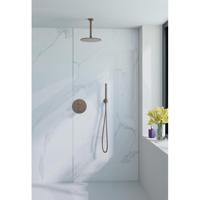 Fortifura Calvi inbouw Regendoucheset - rond - thermostatisch - plafondarm - 25cm hoofddouche - staaf handdouche - gladde slang - Geborsteld koper PVD SW799407/SW970041/SW970042/SW970045/SW970046/SW115 - thumbnail