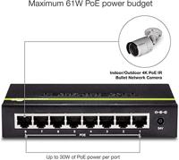 TRENDnet TPE-TG82G 8-Port GREENnet Gigabit PoE+ Switch, 61W PoE vermogen, 16 Gbps schakelcapaciteit, Plug N Play - thumbnail