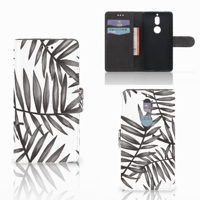 Nokia 7 Hoesje Leaves Grey - thumbnail