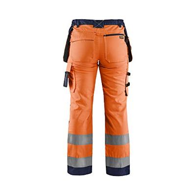 Blåkläder Dames werkbroek High-Vis met spijkerzakken 71561811 | High-Vis Oranje/Groen | Maat 42 - 7330509614839