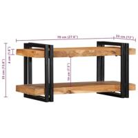 Wandschap 70x33x35 cm massief acaciahout - thumbnail