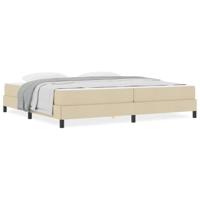 Boxspring bed met matras Crème 200 x 200 cm Stof - thumbnail