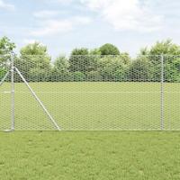 VidaXL Hexagon hek zilver 1 x 10 m gegalvaniseerd staal - thumbnail
