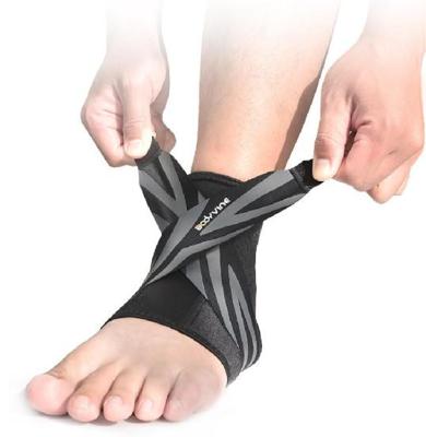 Bodyvine Ultradunne Sport Enkelbandage - S - Zwart
