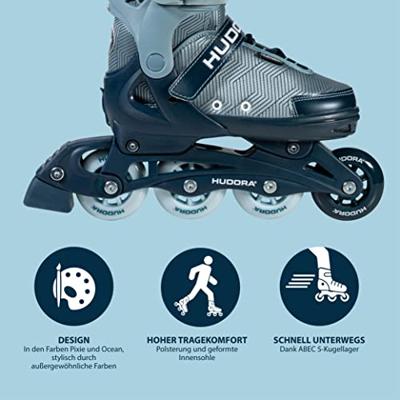 Hudora inline skeelers leon 2.0 ocean, maat 29-32
