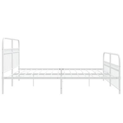 Bedframe met hoofd- en voeteneinde metaal wit 193x203 cm Bedframe met hoofd- en voeteneinde metaal wit 193x203 cm