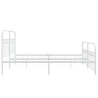 Bedframe met hoofd- en voeteneinde metaal wit 193x203 cm - thumbnail