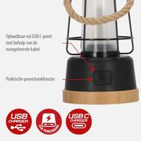 Brennenstuhl 1171800010 Campinglantaarn, Campinglamp 350 lm werkt op een accu 570 g Zwart, Hout - thumbnail