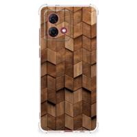 Stevig Telefoonhoesje voor Motorola Moto G84 Wooden Cubes - thumbnail