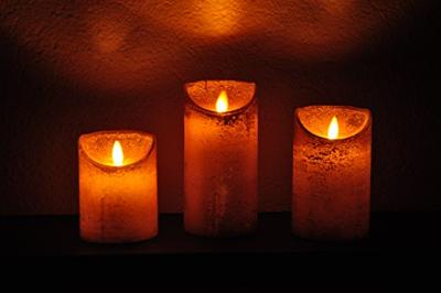 LED Kaars Wax Antiek Groen 15cm - thumbnail