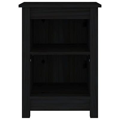 Nachtkastje 40x35x55 cm massief grenenhout zwart