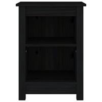 Nachtkastje 40x35x55 cm massief grenenhout zwart - thumbnail