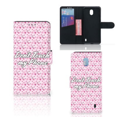 Nokia 1 Plus Portemonnee Hoesje Flowers Pink DTMP Nokia 1 Plus Portemonnee Hoesje Flowers Pink DTMP