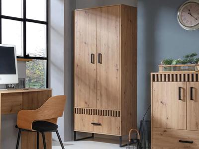 Kast LAMINE 2 deuren 1 lade artisan eik Kast LAMINE 2 deuren 1 lade artisan eik