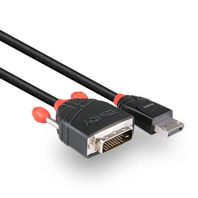 LINDY 41492 DisplayPort-kabel DisplayPort / DVI Adapterkabel DisplayPort-stekker, DVI-D 24+1-polige stekker 3.00 m Zwart