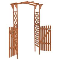 Pergola met poort 116x40x204 cm massief vurenhout grijs - thumbnail