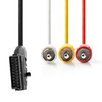 Nedis SCART-Kabel | SCART Male naar 3x RCA Male | 2 m | 30 stuks - CVGT31130BK20 CVGT31130BK20 - thumbnail
