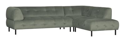 WOOOD Hoekbank 'Lloyd' Rechts, Velvet, kleur Waterplant