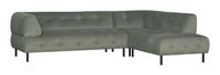WOOOD Hoekbank 'Lloyd' Rechts, Velvet, kleur Waterplant - thumbnail