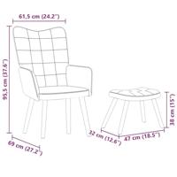 Relaxstoel met voetenbank fluweel wijnrood - thumbnail