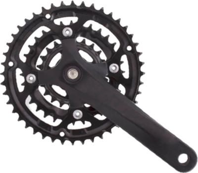 Lasco fm628 crankset alu / cnc bsa 44/32/22 -1 mm / 170 mm mat zwart
