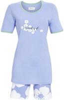 Helderblauwe katoenen shortama Ringella - thumbnail